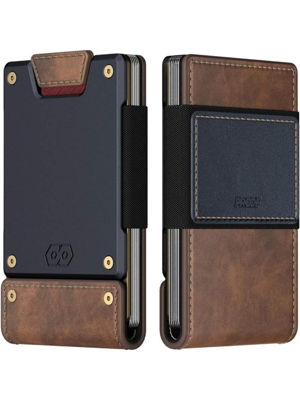 Slim Minimalist RFID Wallet for Men | Leather & Metal Slim Wallet, Stylish